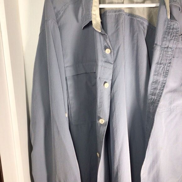 Eddie Bauer Shirt Men's TXL Blue Classic Fit Travex Hiking Camping Outdoor - Picture 10 of 16